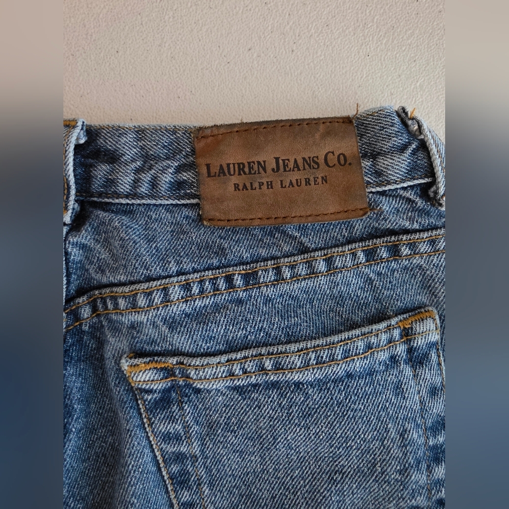 Vintage Lauren Ralph Lauren 90s High Waisted Mom Jeans Petite 100% Cotton - Picture 7 of 11